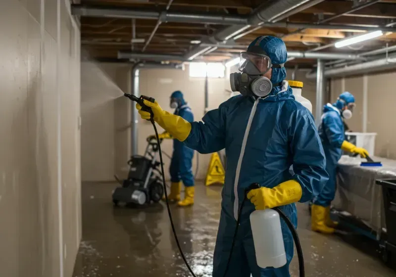 Basement Sanitization and Antimicrobial Treatment process in Cloverdale, IN