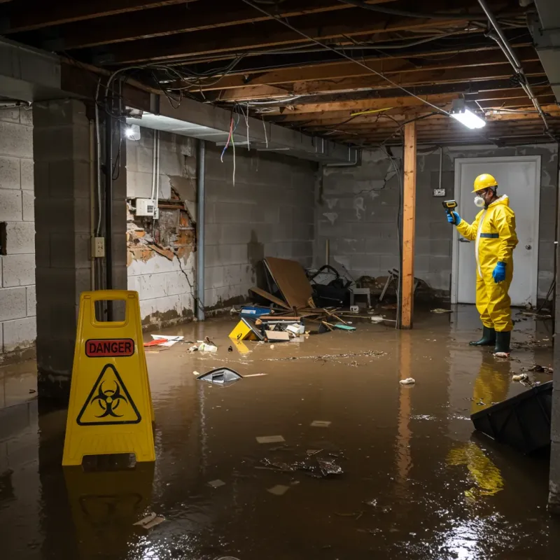 Flooded Basement Electrical Hazard in Cloverdale, IN Property